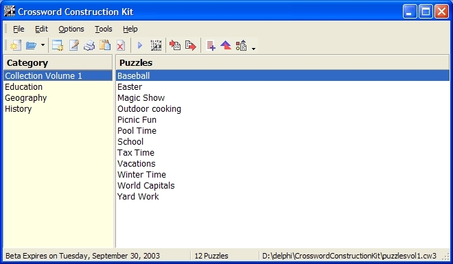Crossword Construction Kit Screenshot